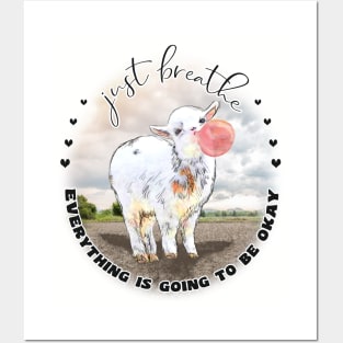 Cute Baby Goat Bubblegum Just Breathe Posters and Art